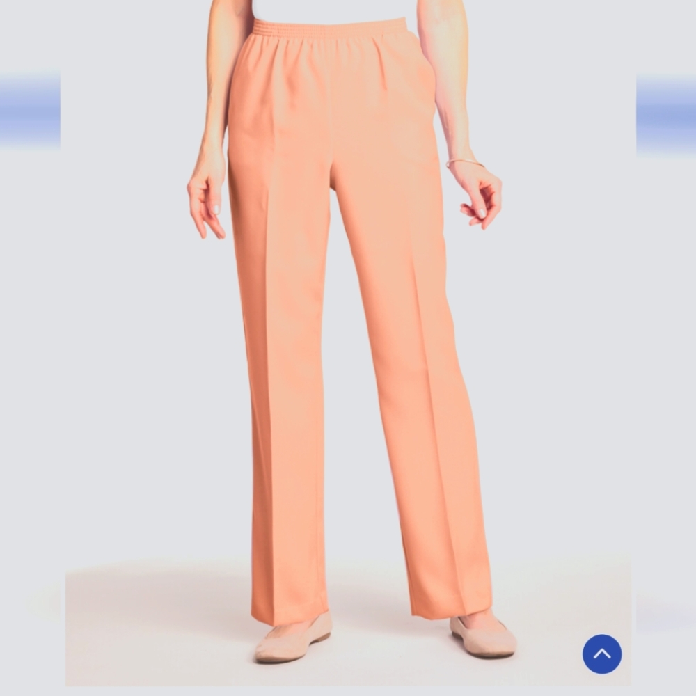 NEW NWT Alfred Dunner Peach Slacks Elastic Waist Pants Deadstock Color 24 PLUS